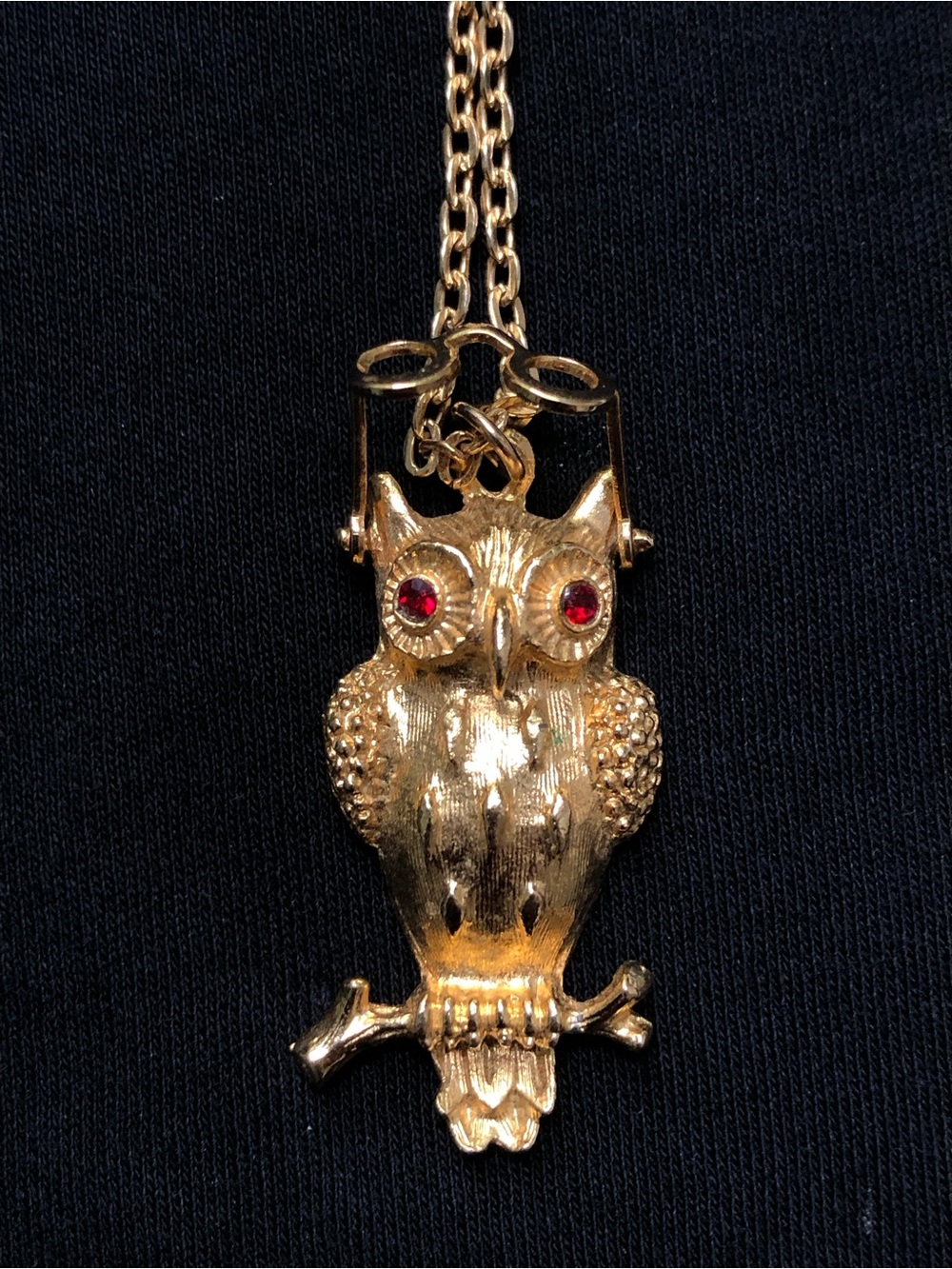 Whimsy Owl Necklace with Movable Glasses
